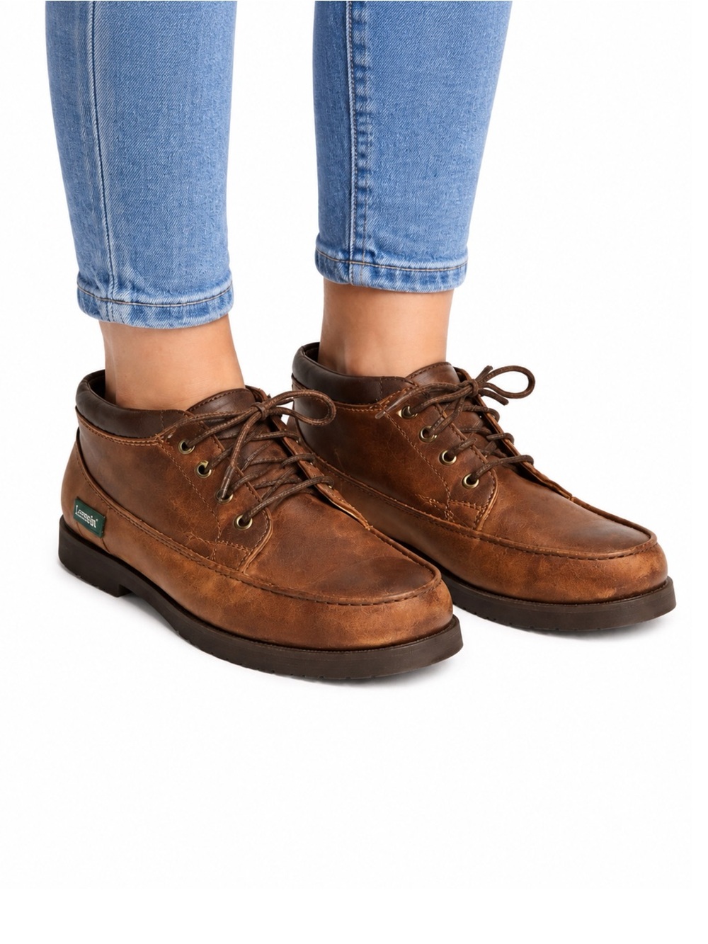 Size 8 Eastland Women’s Warren 1955 Leather Moc Toe Boots British Tan Brown